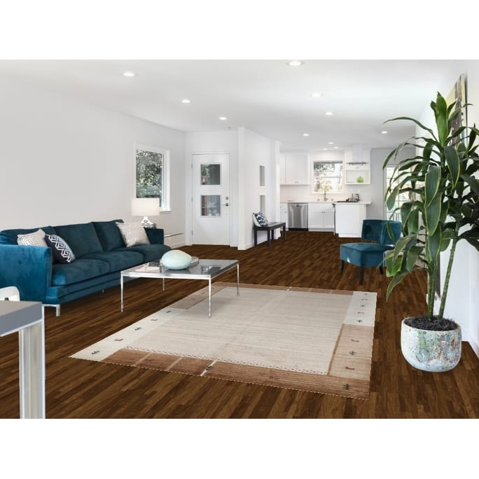 Tribal Gabbeh Indian Area Rug Hand-Knotted Wool Carpet - 5'6" x 7'8"