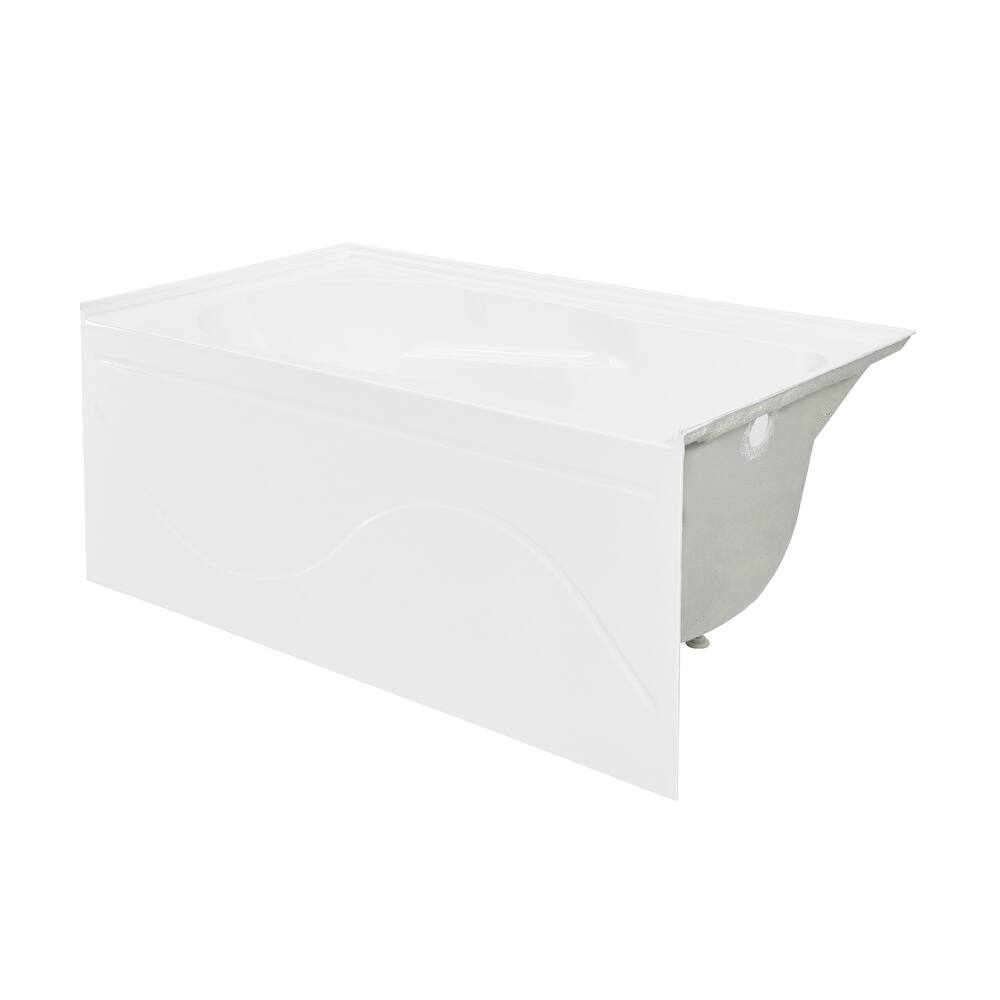 Dieppe 48'' X 32" Bathtub With Apron Right Hand Drain In White - 32x48 Right