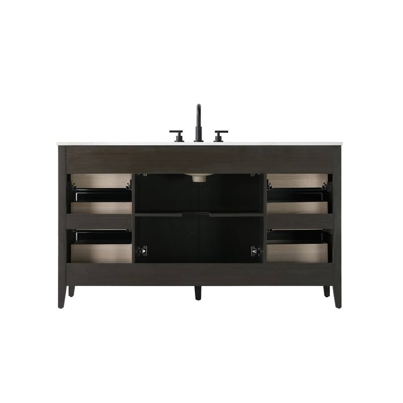 Elegant Lighting VF29360 Millie 60" Free Standing Single Basin Vanity