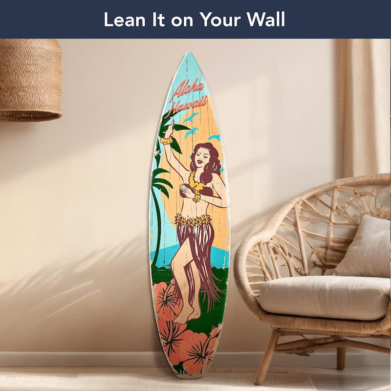 American Art Decor Surfboard Plaque Wall Sign