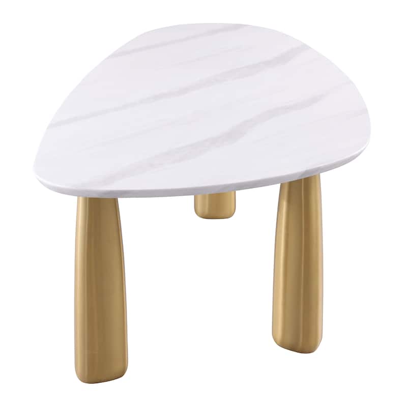 Furniture of America Luvien Modern 7-Piece White Sintered Stone Top Oval Dining Table Set