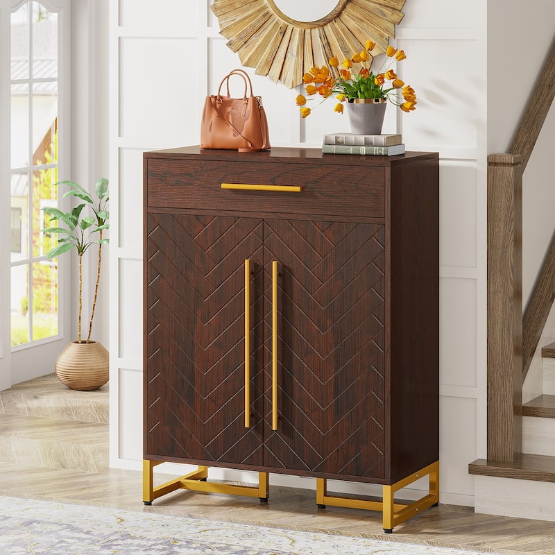 20 Pairs Modern Shoe Cabinet with Drawer for Entryway, Hallway - 31.5" W x 39.37" H x 15.75" D
