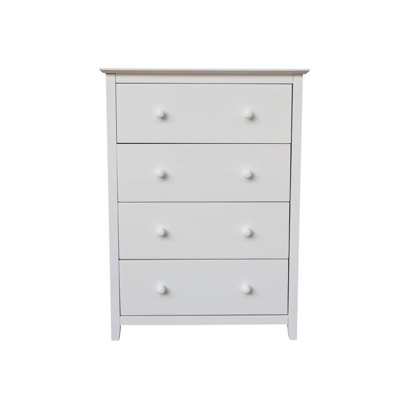 International Concepts Solid Wood Bedroom Dresser - White - 4-drawer