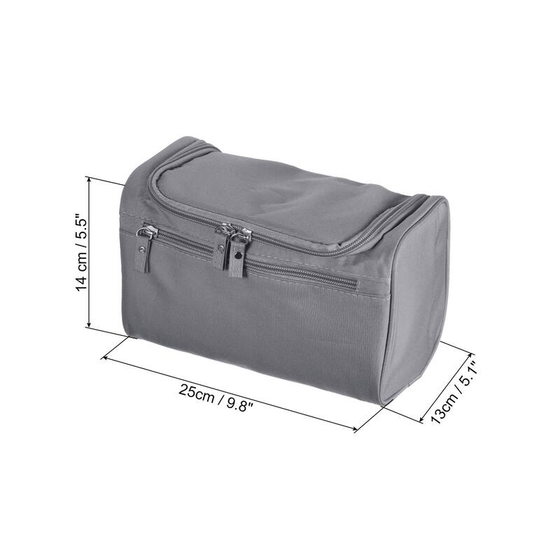 Canvas Hanging Toiletry Makeup Bag with Strap Zipper Waterproof Green