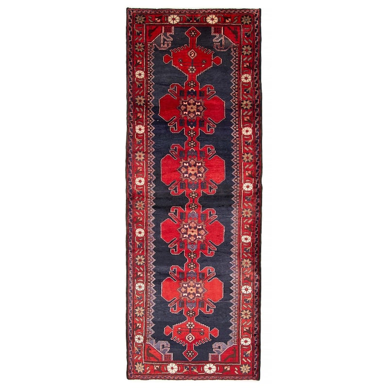 ECARPETGALLERY Hand-knotted Anadol Navy Wool Rug - 3'7 x 10'6 - Dark Navy - 3'7 x 10'6