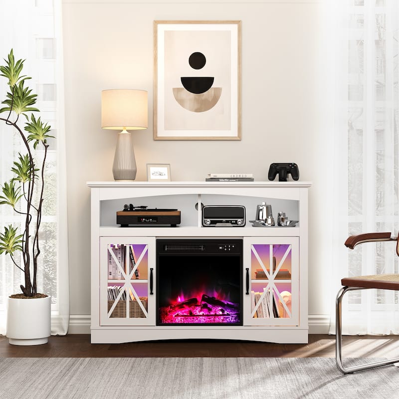 TV Stand with 18'' Fireplace Insert