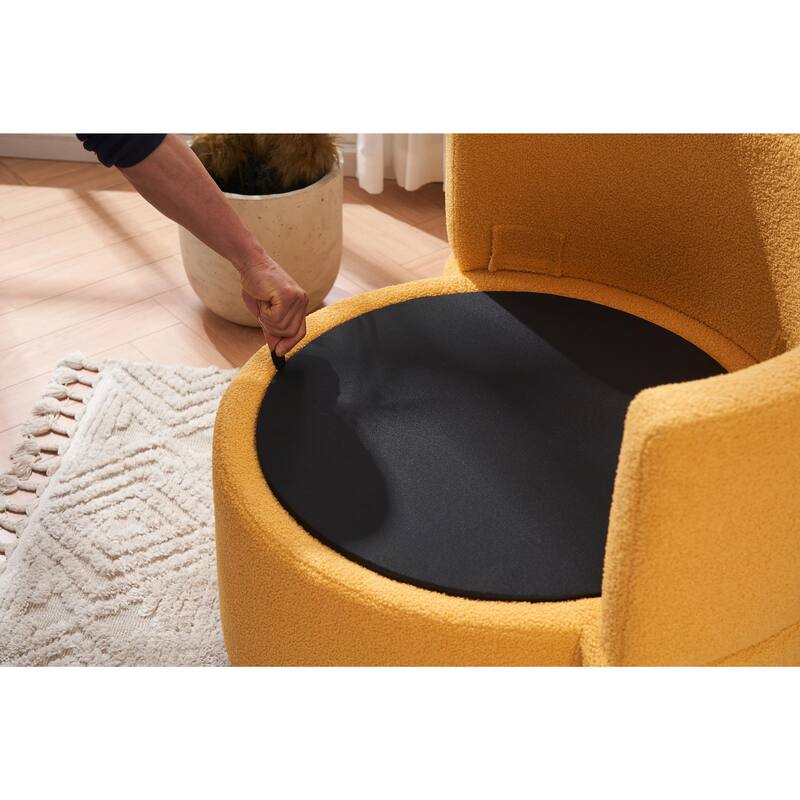 360° Swivel Chair with Storage and Throw Pillows