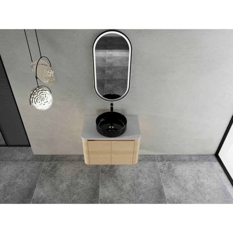 36-inch Bathroom Vanity with 2 Soft Close Doors, Solid Wood Frame Modern Bathroom Storage Cabinet with 3 Drawers