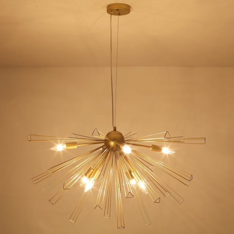 8-Light 33.46"W Metal Dimmable Pendant Lights for Kitchen Living Room