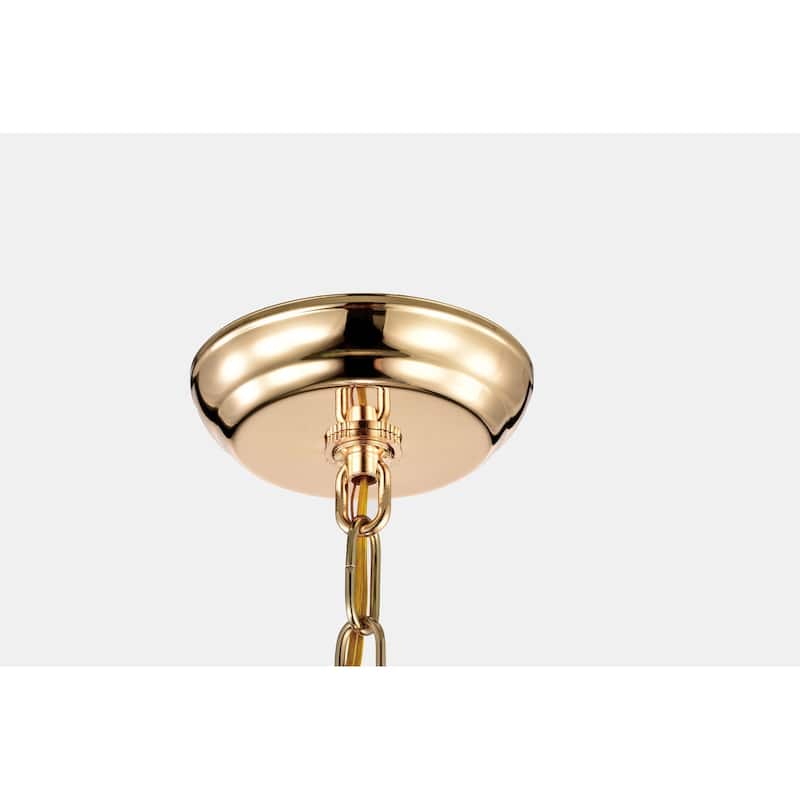 Round Beaded Drum Chandelier with Hanging Crystals