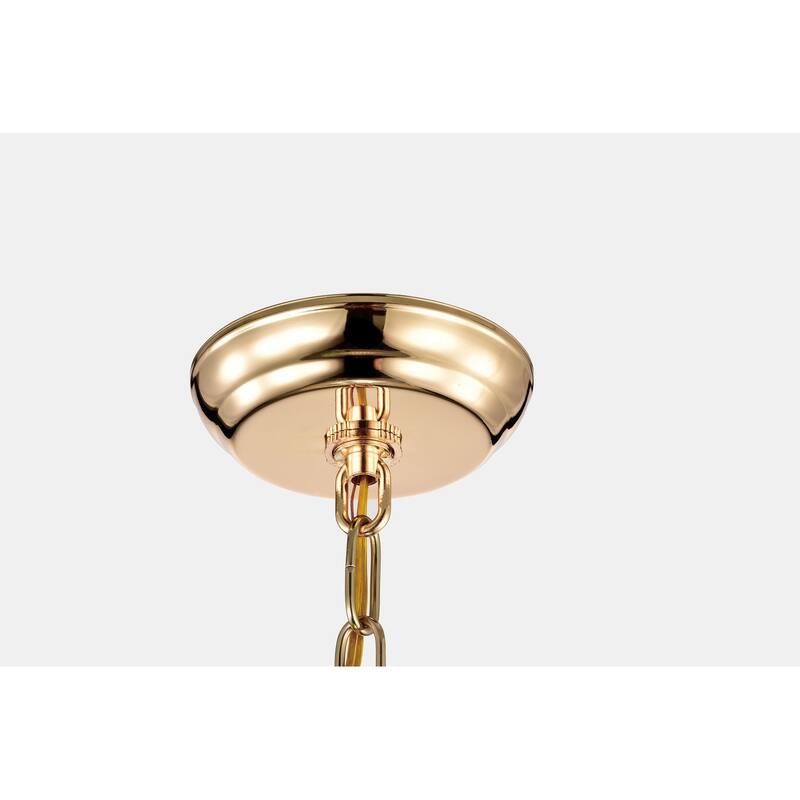 Round Beaded Drum Chandelier with Hanging Crystals