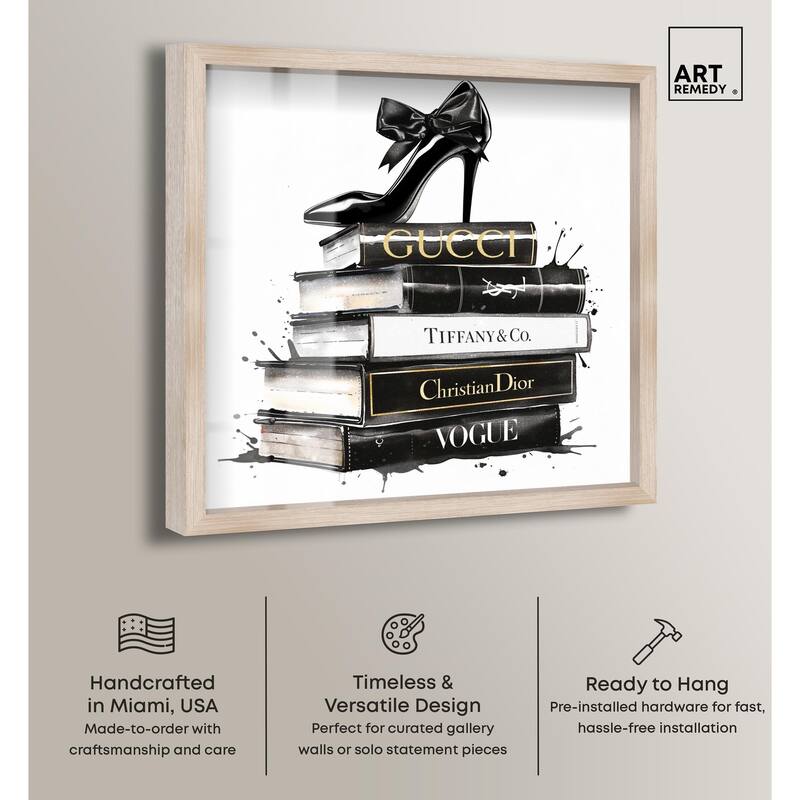 Inky Book Stack Shadowbox by Art Remedy