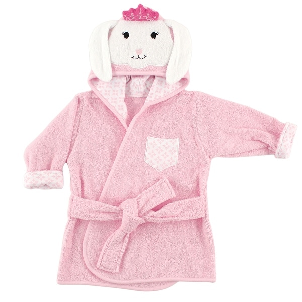 slide 1 of 1, Hudson Baby Infant Girl Cotton Animal Face Bathrobe, Princess Bunny, 0-9 Months - Princess Bunny - One Size One Size - Princess Bunny
