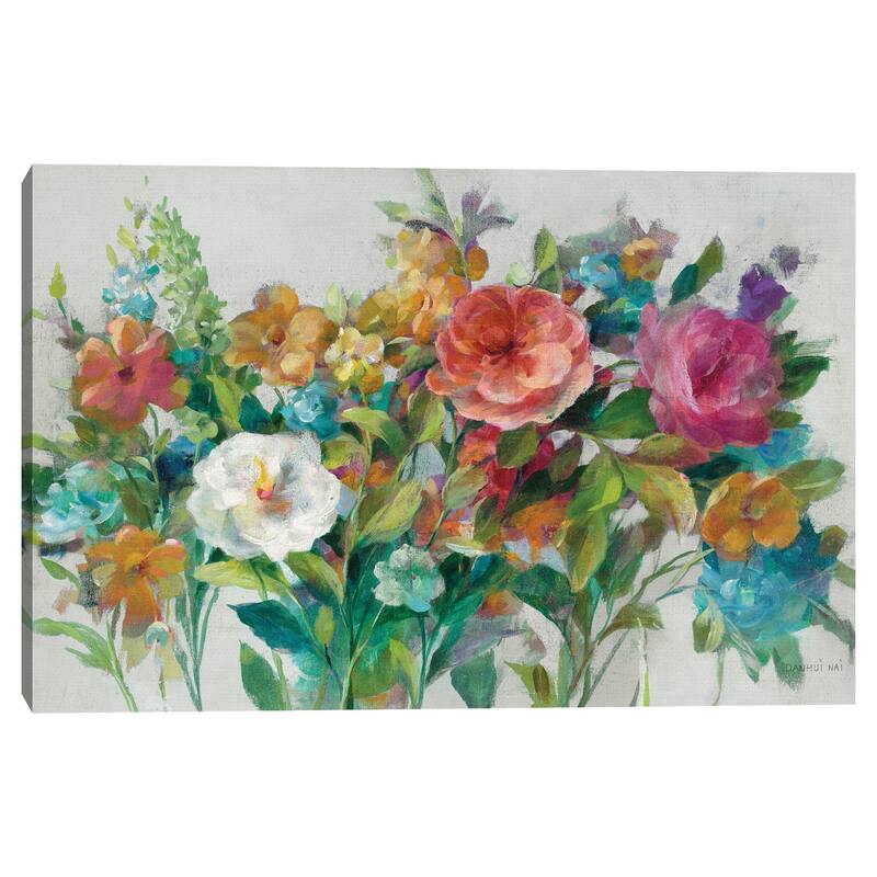 Country Florals Neutral by Danhui Nai Canvas Art Print