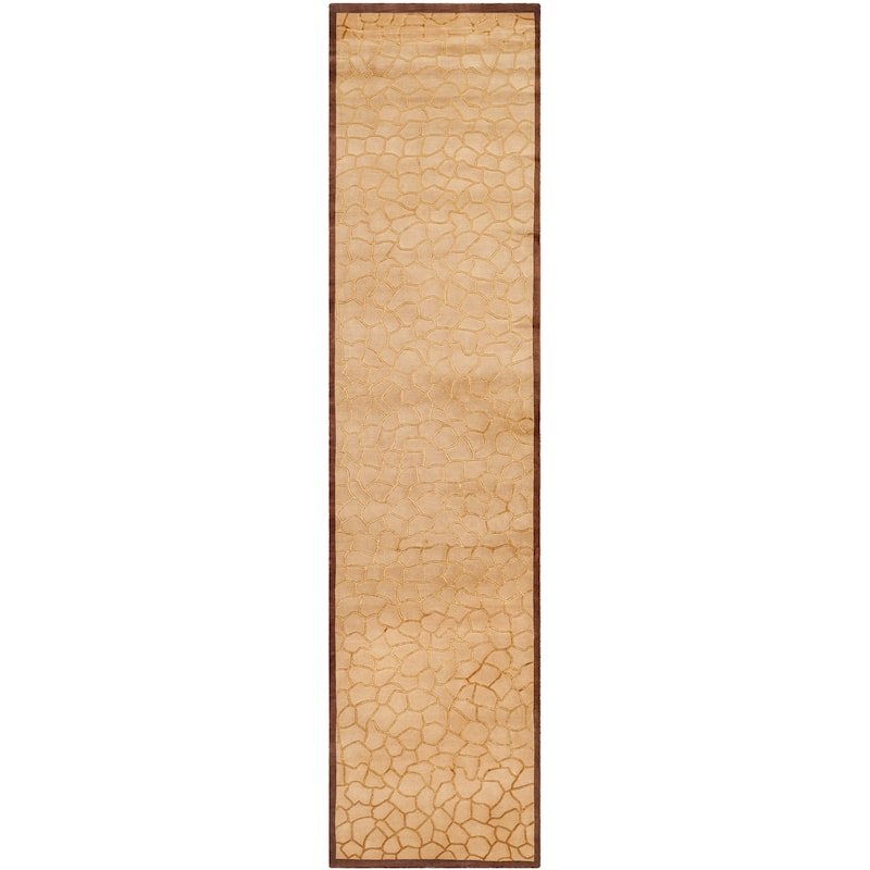 SAFAVIEH Couture Hand-knotted Tibetan Nike Modern Wool Rug - 2'6" x 10' Runner - Gold