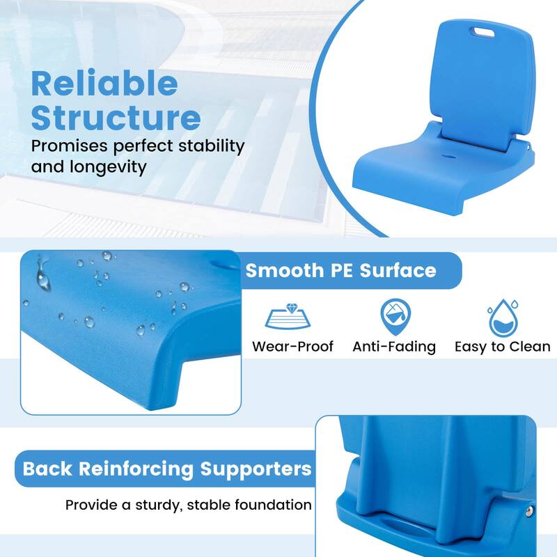 Costway Poolside Chair for Edge of Pool with Back Support & Handles - See Details