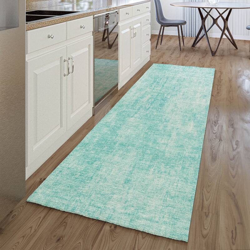 Premium Washable Super Soft Solid Ombre Mayfield Rug - Teal - 2' 3" x 7' 6" - Runner