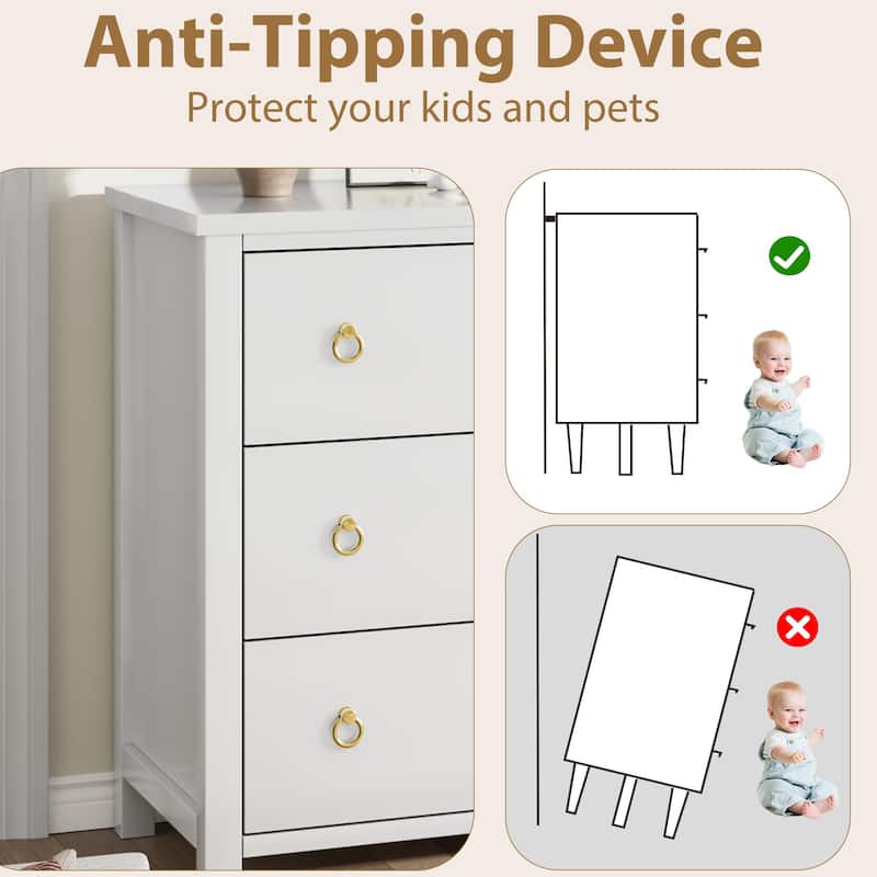 3/6/7 Drawer Tall Dresser for Bedroom, Modern Freestanding Wood Storage Chest of Drawers