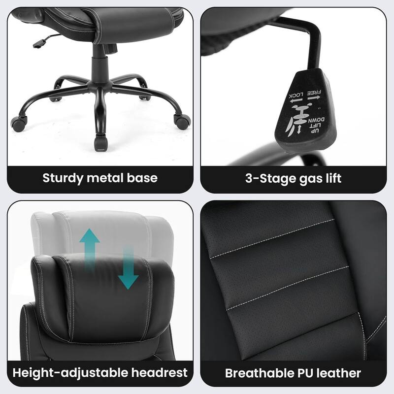Executive Ergonomic Office Chair, Adjustable Computer Chair with Flip Up Armrests