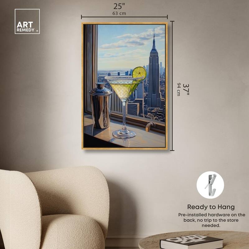 Classy Drink in NYC Canvas by Art Remedy