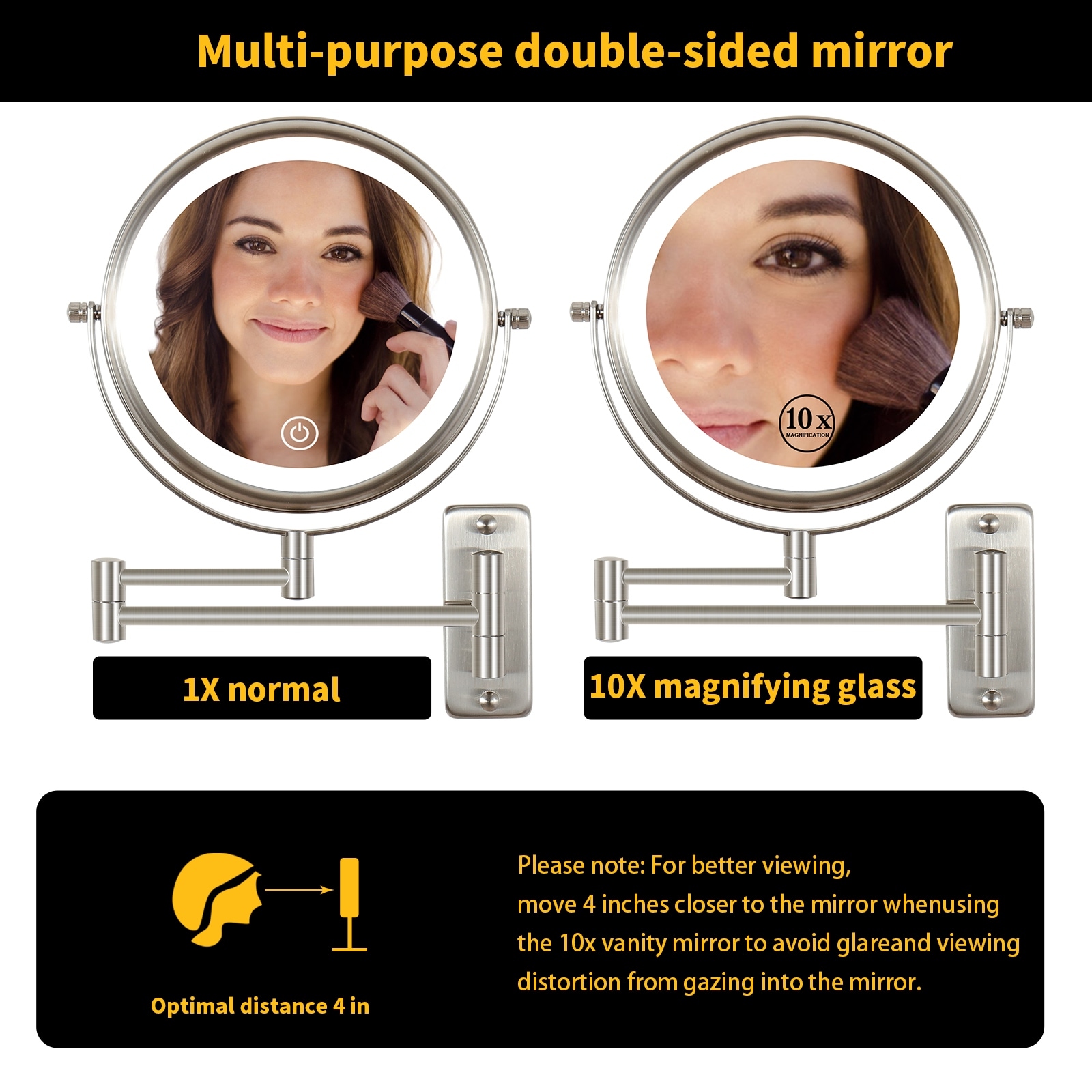 Mounted online makeup mirror