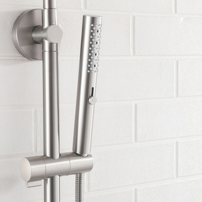 38"H 6 in Exposed Rain Shower Set With Handheld Shower (Valve Not Included)