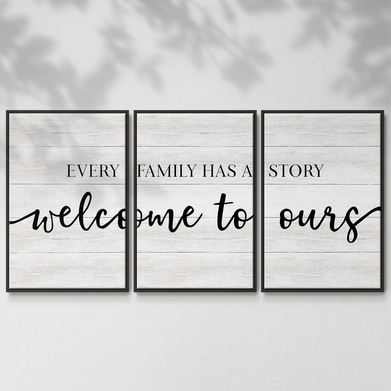 Family Story - Multi Piece Framed Canvas - 16 x 24 - Black