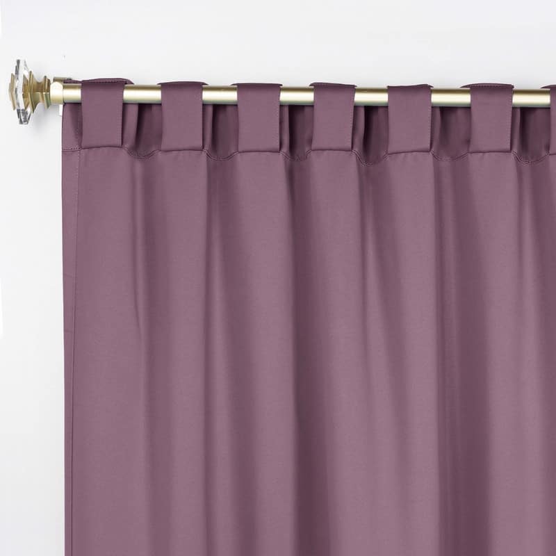 Superior Solid Machine Washable Room Darkening Blackout Curtains with Back Tabs, Set of 2