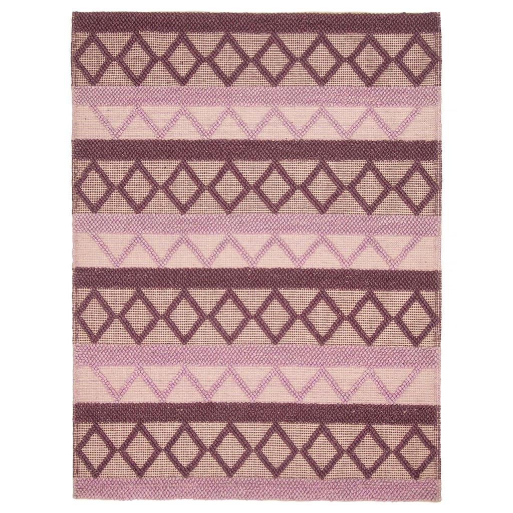 ECARPETGALLERY Braid weave Sienna Burgundy Wool Rug - 5'1 x 7'3