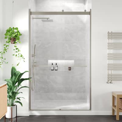 Eviva Orbit Sliding Frameless Shower Door with Tempered Glass
