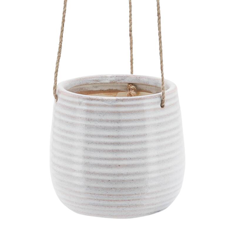 Sagebrook Home Neutral Textured Ceramic Hanging Planter