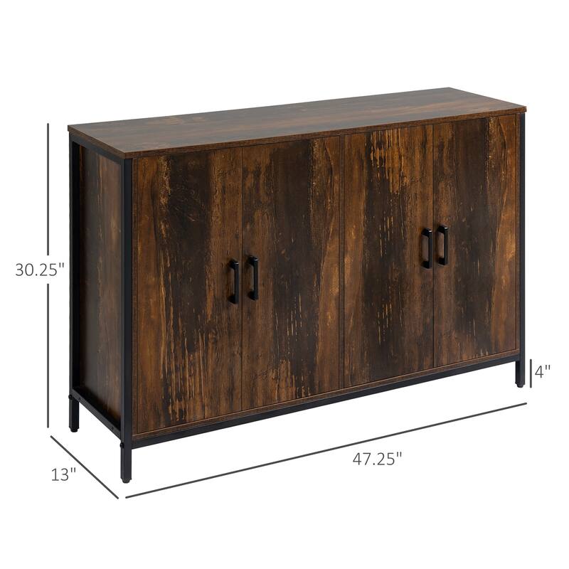 Coffee Bar Cabinet with Adjustable Shelves,Industrial Sideboard Buffet Cabinet