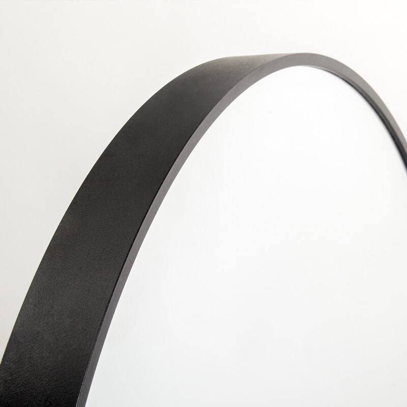 Alvana 30'' Round Mirror Black Metal Frame Circle Wall Mirror On Sale