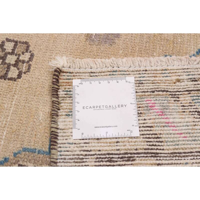 ECARPETGALLERY Hand-knotted Antalya Vintage Beige Wool Rug - 4'3 x 6'2