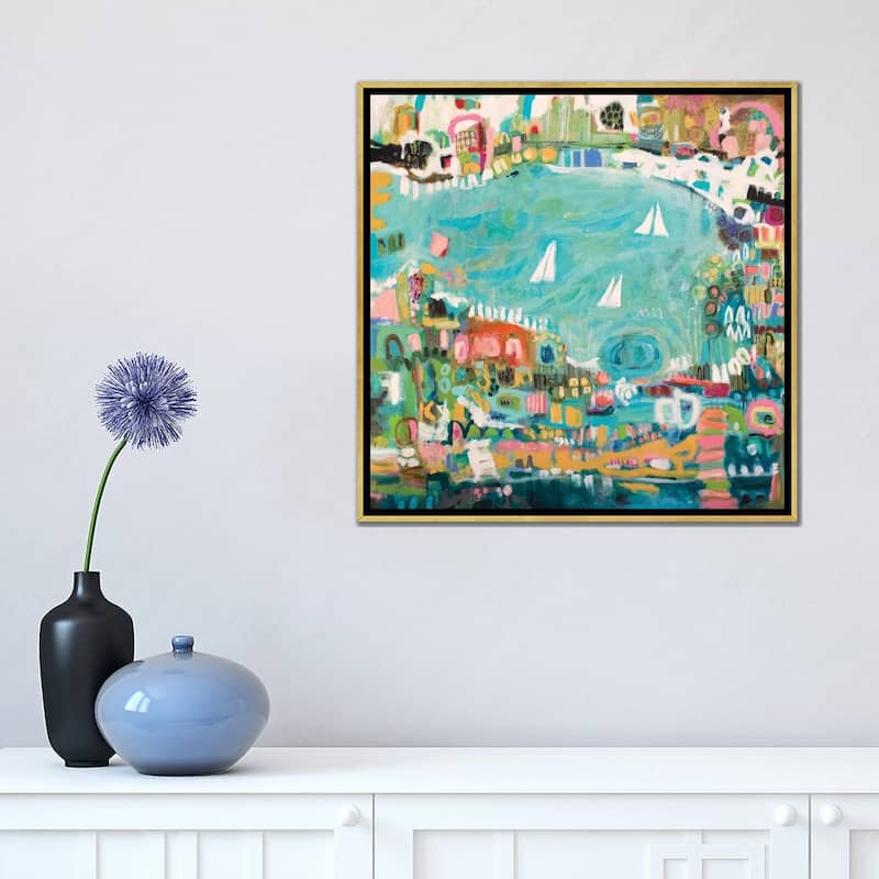 iCanvas "Abstract Marina IV" by Karen Fields Framed Canvas Print