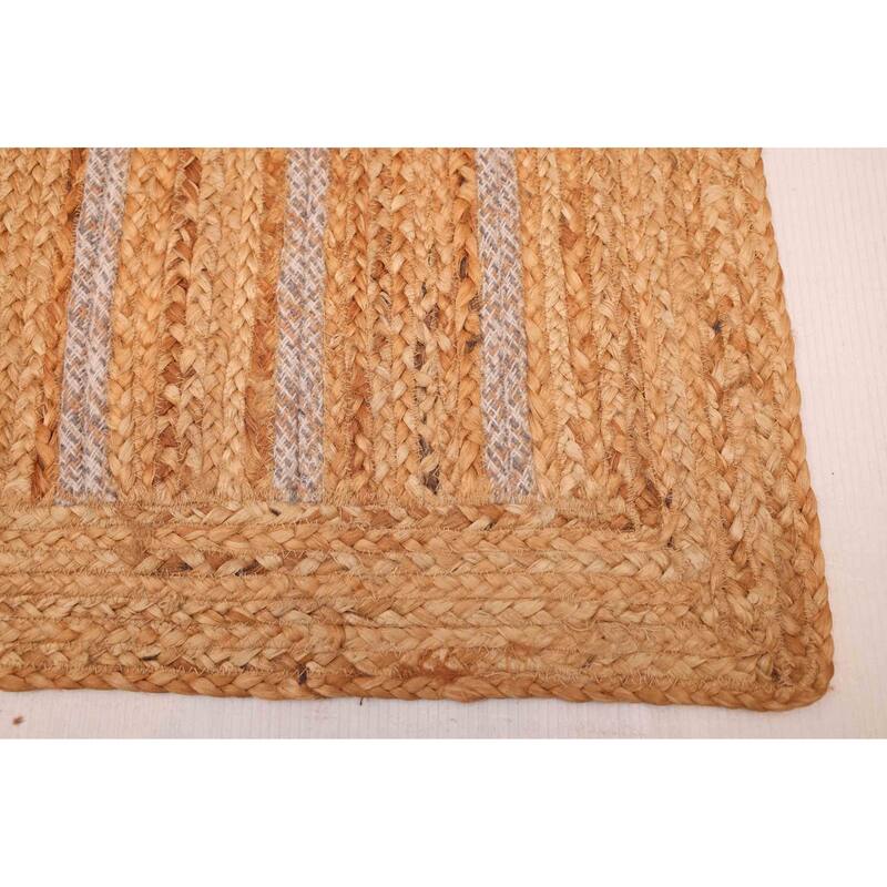 ECARPETGALLERY Braided Weave Palas Denizli Tan Jute Rug - 5'3 x 7'10