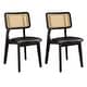 preview thumbnail 17 of 34, Art Leon Cane Backrest Leather Dining Chairs (Set of 2)