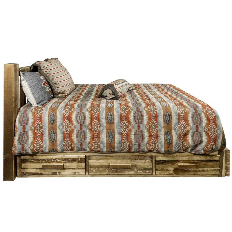 Full Platform Bed with Storage - 6 Drawers, Sleek Lacquer Finish, 550lb Capacity, Low Footboard