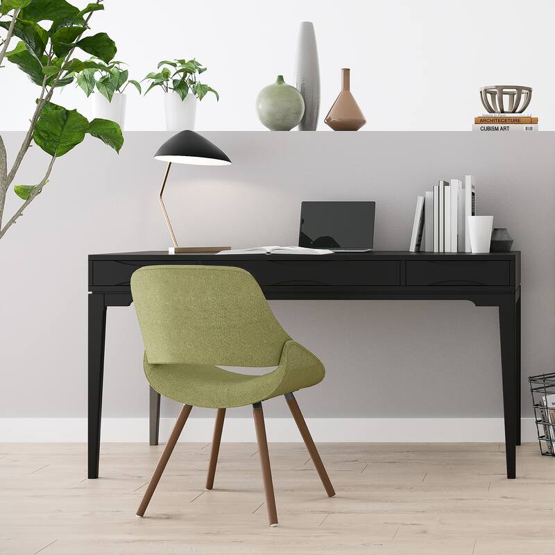WYNDENHALL Pearson SOLID HARDWOOD Mid Century Modern 60 inch Wide Writing Office Desk - Black