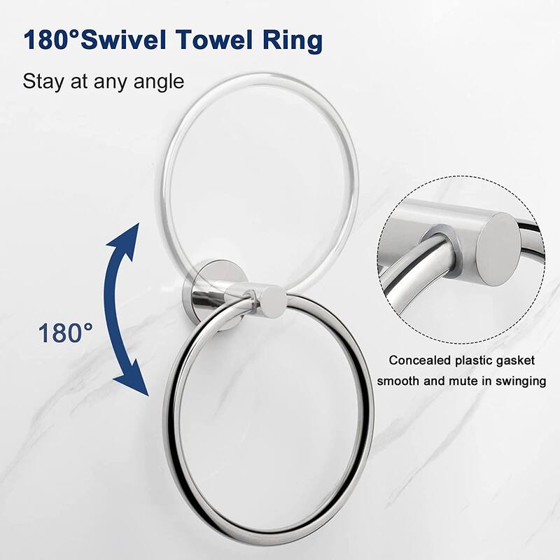 5-Piece Bath Hardware Set Towel Bar Towel Holder Set in Stainless Steel