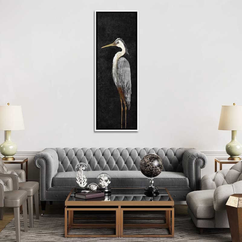 iCanvas "Heron on Black I" by Julie Derice Framed Canvas Print