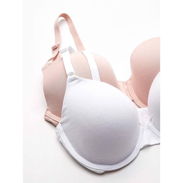 Shop Fruit Of The Loom Women S 2 Pack T Shirt Bra White Blushing
