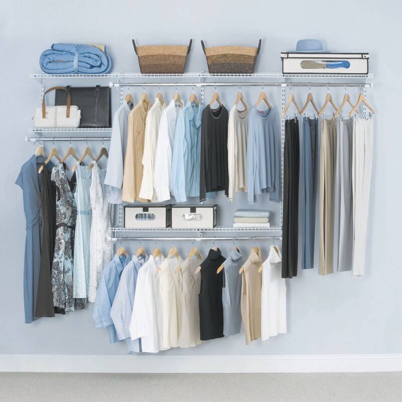 Rubbermaid Configurations 4 to 8 Ft Custom Closet Organizer Kit, White (2 Pack) - 70