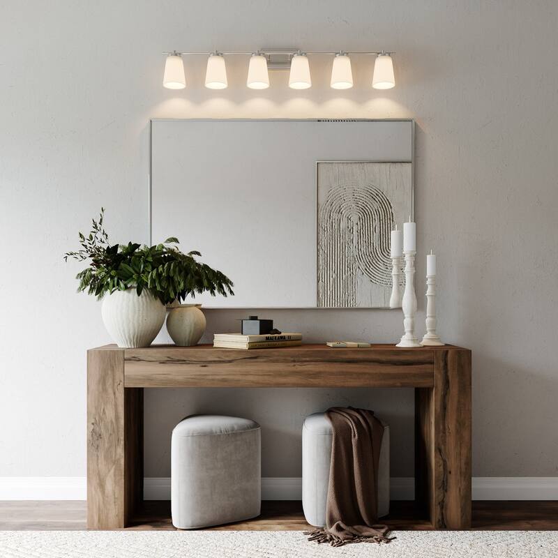 Acroma 6 - Light Steel Dimmable Bathroom Vanity Light - 6-light