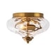 preview thumbnail 49 of 55, Modern Farmhouse 2-light Water Pattern Hammered Glass Flush Mount 9in