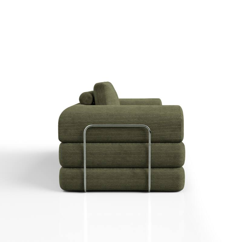 247 Shop At Home Sorai Modern Chenille Foam Modular Sofa with Pillows