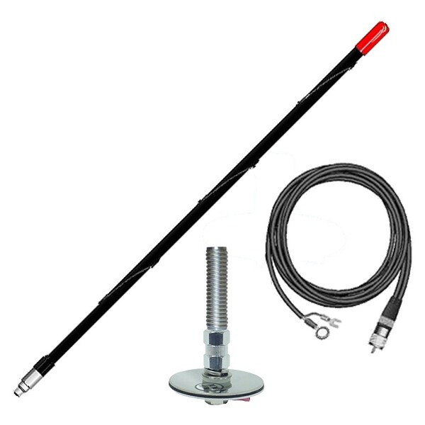 Firestik fg2ddb firestik 2' (61cm) single roof mount ngp kit complete (black)