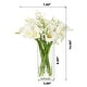 preview thumbnail 4 of 2, Enova Home Mixed Artificial Real Touch Lily and Baby Breath Flower Arrangement in Clear Glass Vase with Faux Water - Cream White