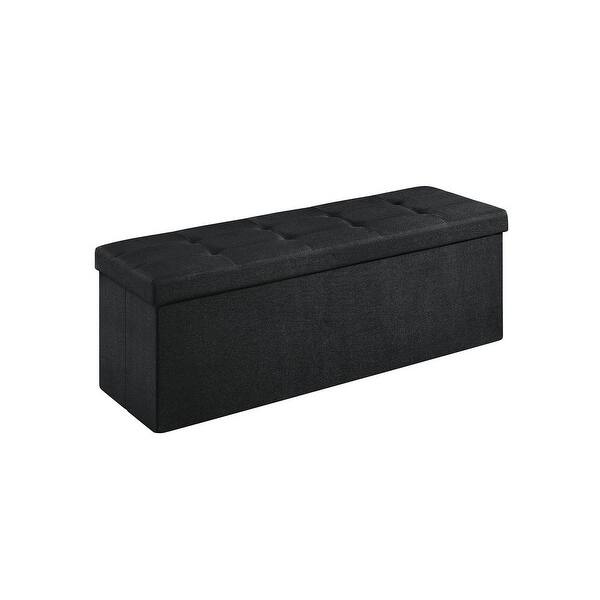 43 Inches Folding Storage Ottoman Bench, Storage Chest, Foot Rest Stool
