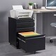 VINGLI Dark Brown Wood Lateral File Cabinet With Lock, 4 Drawer & 4 Open Shelves, Rolling File Cabinet For Home Office, Letter Sized - View #2
